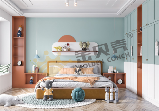 貝殼粉兒童房效果圖